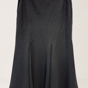 Minimalist Black Bias Cut Midi Skirt | 90s Officecore Dark Academia